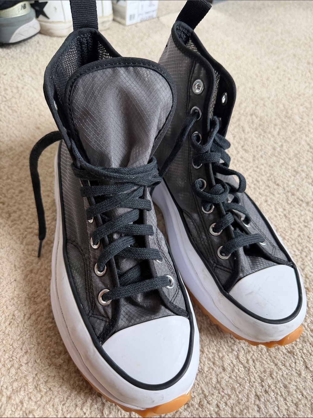 Converse Black and White High-Top Sneaker (Women's 8 / 9.5)